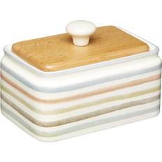 Beige Butterdosen KitchenCraft Classic Collection Striped Butterdose