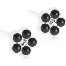 Blomdahl Daisy Earrings 6mm - White/Transparent/Pearls
