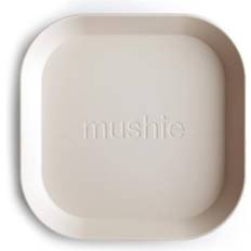 Mushie Square Dinnerware Plates assiette Sage 2 pcs