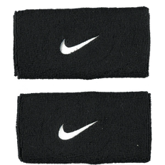 Nike Swoosh Doublewide Wristband 2-pack - Black/White