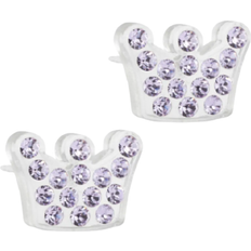 Blomdahl Brilliance Princess Earrings - White/Violet