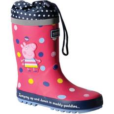 Drawstring Wellingtons Children's Shoes Regatta Peppa Pig Splash Wellingtons - Bright Blush Polka