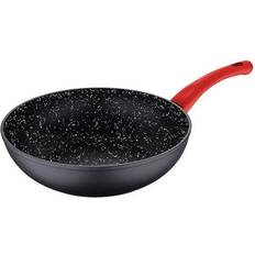 Mango antideslizante Sartenes Wok San Ignacio Black Forged Aluminum 26 cm