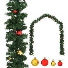 vidaXL Guirlande de Noël décorée avec boules 5 m Green