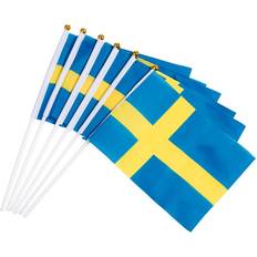 Festartikler Hisab Joker Decor Swedish Hand Flag Blue/Yellow 6-pack