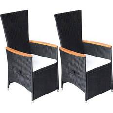 Rattan Patio Furniture vidaXL 47683 2-pack Garden Dining Chair