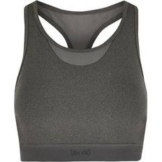 USA Pro Racer Back Sports Bra - Charcoal Marl