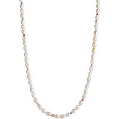 Stine A Candy Stone Necklace - Gold/Pearls/Multicolour