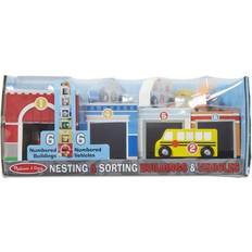 Melissa & Doug Jeux de Construction Melissa & Doug Nesting & Sorting Buildings & Vehicles