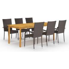 vidaXL 3067877 Patio Dining Set, 1 Table incl. 6 Chairs