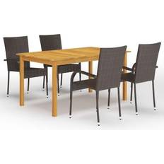 vidaXL 3067783 Patio Dining Set, 1 Table incl. 4 Chairs