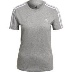 Adidas Essentials Slim T-Shirt - Medium Grey Heather/White
