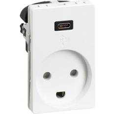 Schneider Electric LK Fuga med Jord og 5V USB-C Lader 13A - 1.5 Modul (1017057621)
