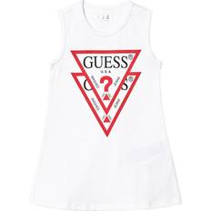 Wit Jurken Guess Logo Sleeveless T-shirt Dress - True White (#J92K57K82F0-TWHT)