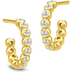 Julie Sandlau Grace Mini Hoops - Gold/Transparent