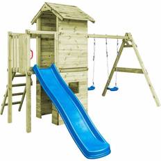 Stoffspielzeug Spielhäuser vidaXL Playhouse with Ladder Slide & Swings