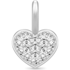 Rhodiumbelagt Charms & Vedhæng Julie Sandlau Pure Heart Mother Pendant - Silver/Transparent