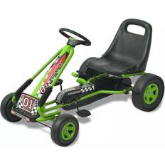 vidaXL Kart Con Pedales Asiento Ajustable Verde