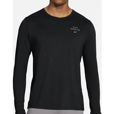 Nike miler men Nike Miler Run Division Long-Sleeved Running T-shirt Men - Black