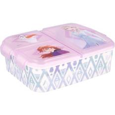 Viola Portapranzi Disney Sandwich Box Bambine Frozen con 3 Scomparti, in plastica senza BPA, lavabile e riutilizzabile, non adatta a lavastoviglie e microonde