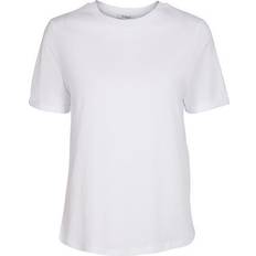 Pieces Ria Ss Fold Up Solid Tee - Beige