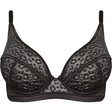 Pimlico Sheer Leopard Bra - Black
