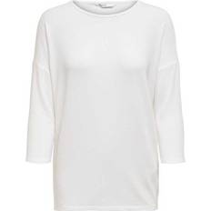 Only Loose Fitted 3/4 Sleeved Top - White/Cloud Dancer