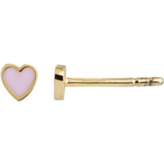 Stine A Petit Love Heart Earring - Gold/Light Pink