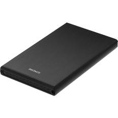 Scatole Esterne Deltaco MAP-GD28U3, 3.0 (3.1 Gen 1) HDD, Serial ATA III, Nero, Alluminio, Plastica, USB