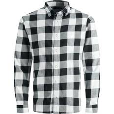 Flanellhemden - M Jack & Jones Gingham Checked Shirt - Black/Whisper White