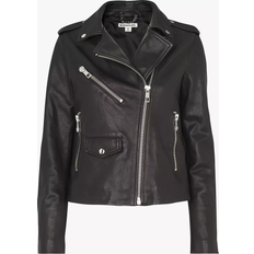 Viscose Jackets Whistles Agnes Pocket Leather Jacket - Black