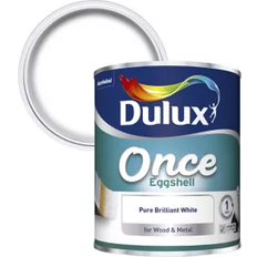 Dulux eggshell Dulux Once Eggshell Metal & wood Paint Pure Brilliant White 0.75L