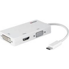 Lindy USB C-HDMI/DVI/VGA M-F 0.1m