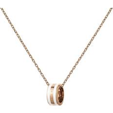 Emalie Necklace - Rose Gold/Satin White