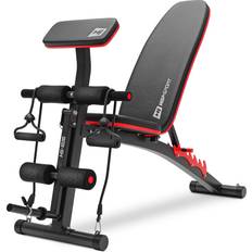 Hop-Sport Banc de musculation HS-1035 avec pupitre, blocage/presse jambe et extenseurs Rouge