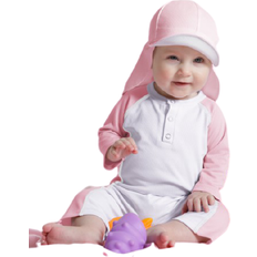 Ekologiska UV-hattar Barnkläder Sunseal Baby Flaphat - Pastel Pink/White