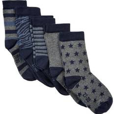 9-12M - Jungen Socken Minymo Socks 5-pack - Dark Grey Melange (5079-131)