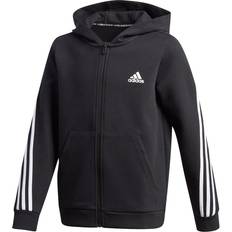 Zip adidas hoodie adidas Kid's 3-Stripes Doubleknit Full-Zip Hoodie - Black/White