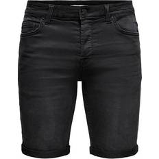 Only & Sons Ply Life Denim Shorts Black Denim