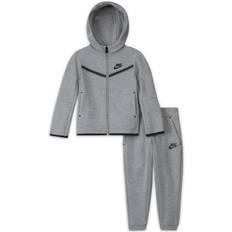 Children's Clothing Nike Toddler Sportswear Tech Fleece Zip Hoodie & Pants Set - Dark Grey Heather (76H052-042)