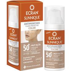 Nestemäinen Auringonsuojaukset Ecran Sunnique Antimanchas Fluido Protector Color SPF50+