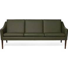 Sofa i læder og eg Warm Nordic Mr. Olsen Sofa 201cm 3 personers