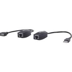 Manhattan 2USB A-2RJ45 M-F 0.3ft