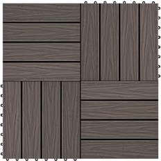 vidaXL Piastrelle 11 pz Goffrature WPC 30x30 cm 1 mq Marrone Scuro