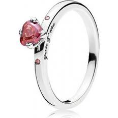 Silver - Solitaire Rings Pandora Sparkling Heart Ring - Silver/Red