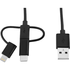 V7 USB A-USB Micro B/Lightning/USB C 1m