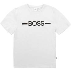 Boys hugo HUGO BOSS Boy's Logo Print Short Sleeve T-Shirt - White (J25G97-10B)