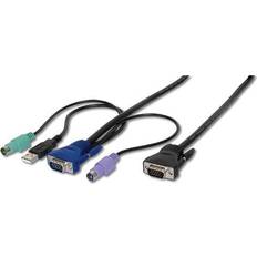 Kaapelit Digitus VGA-2PS2/VGA/USB A 2.0