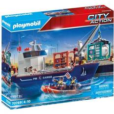 Städte Bauklötze Playmobil City Action Cargo Ship with Boat 70769