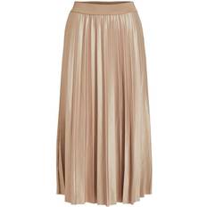 Vila XL Röcke Vila Nitban Pleated Midi Skirt - Beige/Sandshell